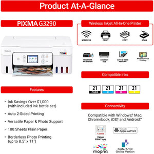 Canon PIXMA G3290 Wireless MegaTank All-in-One Printer at PROCAM | procam.com