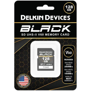 Delkin Devices BLACK UHS-II V60 SDXC Memory Card - 128GB at PROCAM | procam.com