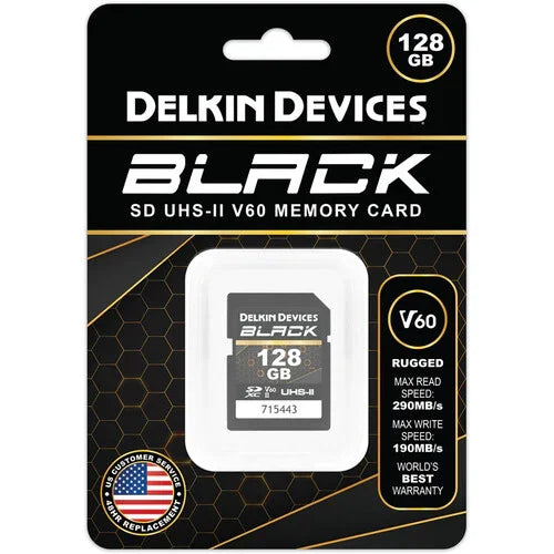 Delkin Devices BLACK UHS-II V60 SDXC Memory Card - 128GB at PROCAM | procam.com