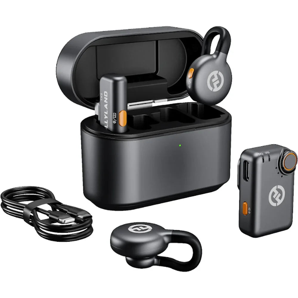 Hollyland LARK M2S Combo 2-Person Wireless Microphone System for Cameras and Mobile Devices (2.4 GHz, Space Gray) at PROCAM | procam.com