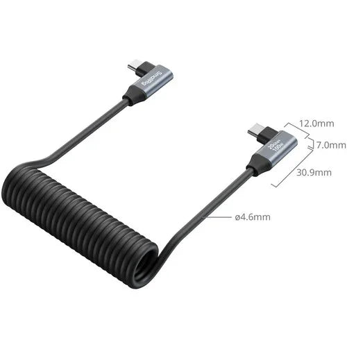 SmallRig USB-C Right Angled-to-Right Angled Coiled Data Cable (13.8") at PROCAM | procam.com