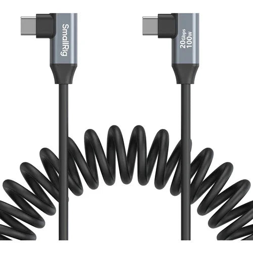 SmallRig USB-C Right Angled-to-Right Angled Coiled Data Cable (13.8") at PROCAM | procam.com