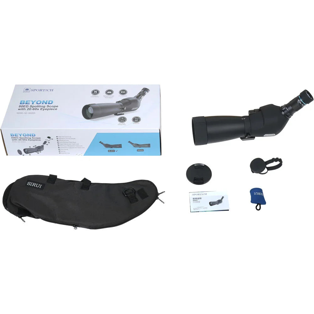 Sportich by Sirui Beyond Series 20-60x80 Spotting Scope (Angled Viewing, Black) at PROCAM | procam.com