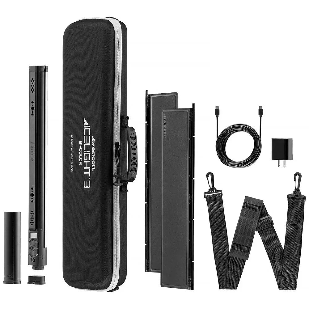 Westcott Ice Light 3 - Bi-Color LED Tube Light w/ Battery Grip & Barndoors Kit at PROCAM | procam.com