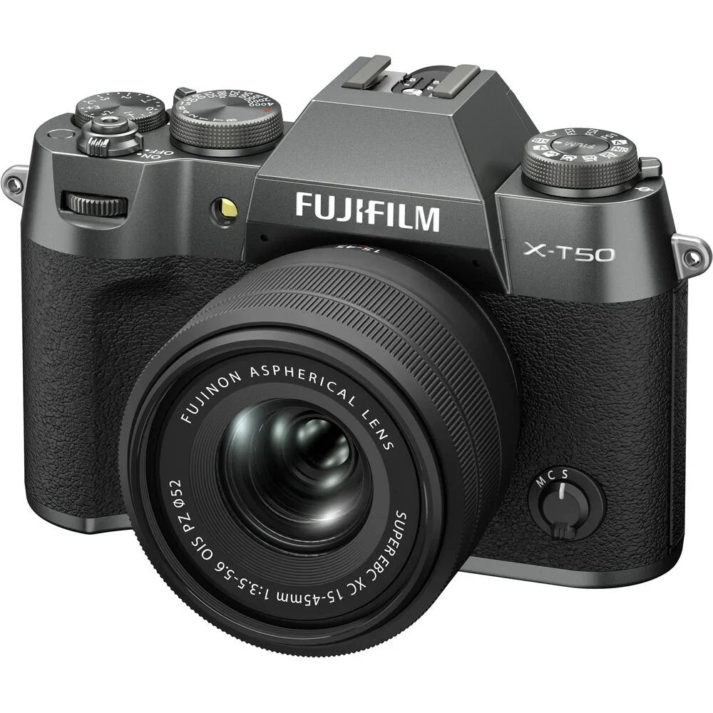 Fujifilm X-T50 Mirrorless Camera with 15-45mm f/3.5-5.6 Lens (Charcoal Silver) at PROCAM | procam.com
