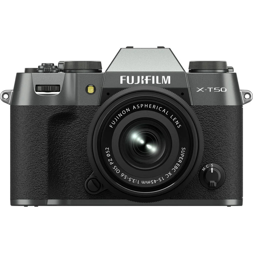 Fujifilm X-T50 Mirrorless Camera with 15-45mm f/3.5-5.6 Lens (Charcoal Silver) at PROCAM | procam.com