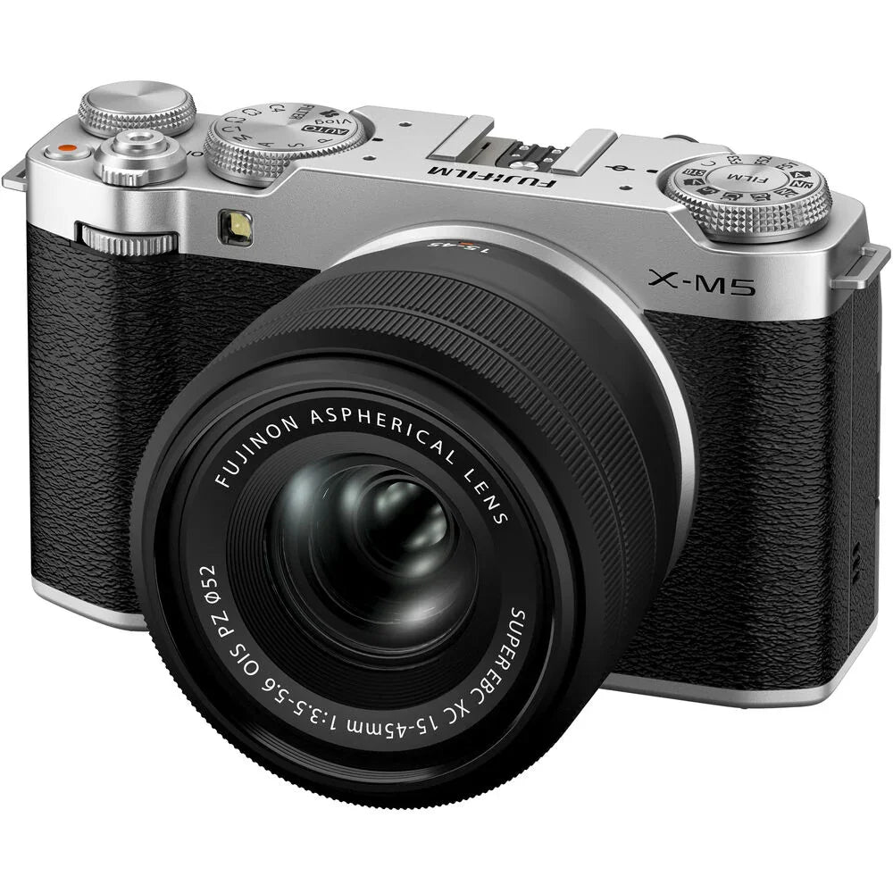 Fujifilm X-M5 Mirrorless Camera with XC 15-45mm f/3.5-5.6 Lens (Silver) at PROCAM | procam.com