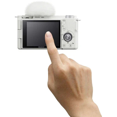Sony ZV-E10 Mirrorless Camera with PZ 16-50mm f/3.5-5.6 OSS II Lens (White) at PROCAM | procam.com