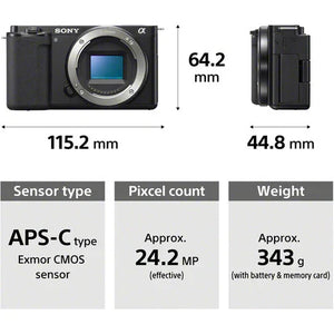 Sony ZV-E10 Mirrorless Camera with PZ 16-50mm f/3.5-5.6 OSS II Lens (Black) at PROCAM | procam.com