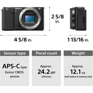 Sony ZV-E10 Mirrorless Camera with PZ 16-50mm f/3.5-5.6 OSS II Lens (Black) at PROCAM | procam.com