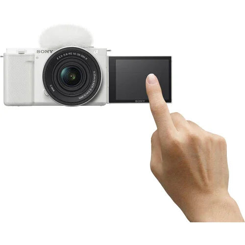 Sony ZV-E10 Mirrorless Camera with PZ 16-50mm f/3.5-5.6 OSS II Lens (White) at PROCAM | procam.com