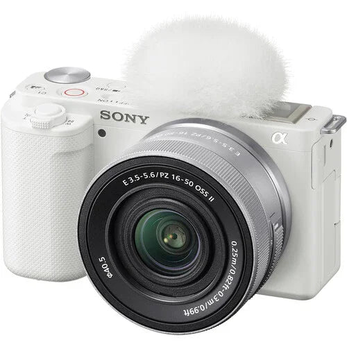 Sony ZV-E10 Mirrorless Camera with PZ 16-50mm f/3.5-5.6 OSS II Lens (White) at PROCAM | procam.com