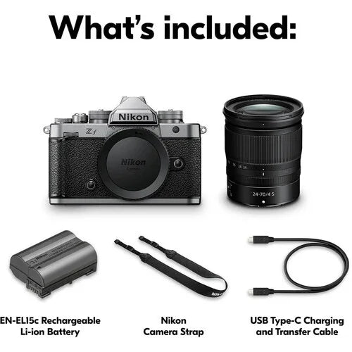 Nikon Zf Mirrorless Camera with Z 24-70mm f/4 S Lens (Silver) at PROCAM | procam.com