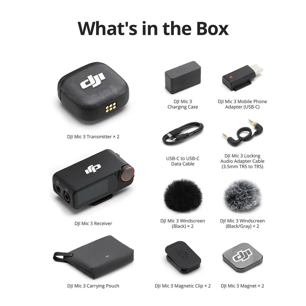 DJI Mic 3 2-Person Compact Wireless Microphone System/Recorder for Camera & Smartphone at PROCAM | procam.com