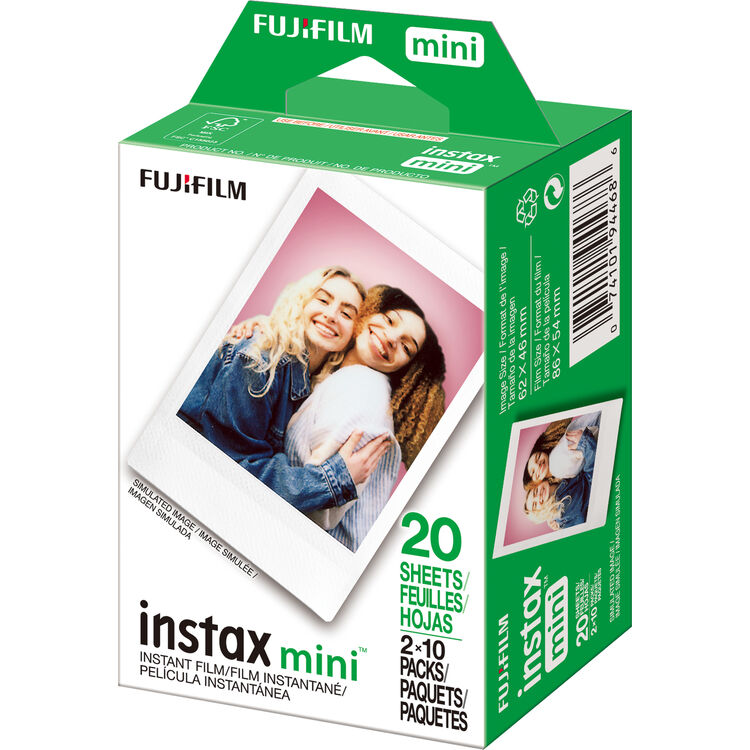 FUJIFILM INSTAX MINI Instant Film Twin Pack - White (20 Exposures)