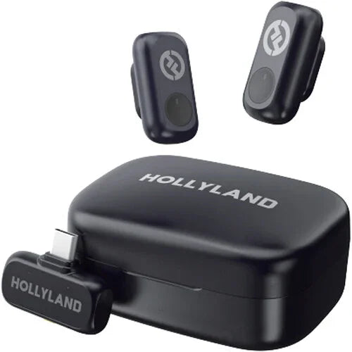 Hollyland LARK A1 Duo 2-Person Wireless Microphone System with USB-C Connector for Mobile Devices (Space Gray, 2.4 GHz) at PROCAM | procam.com