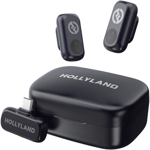 Hollyland LARK A1 Duo 2-Person Wireless Microphone System with USB-C Connector for Mobile Devices (Space Gray, 2.4 GHz)