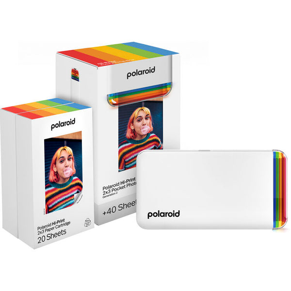 Polaroid Hi·Print 2x3 Pocket Photo Printer Gen 2 (White) - Starter Bundle
