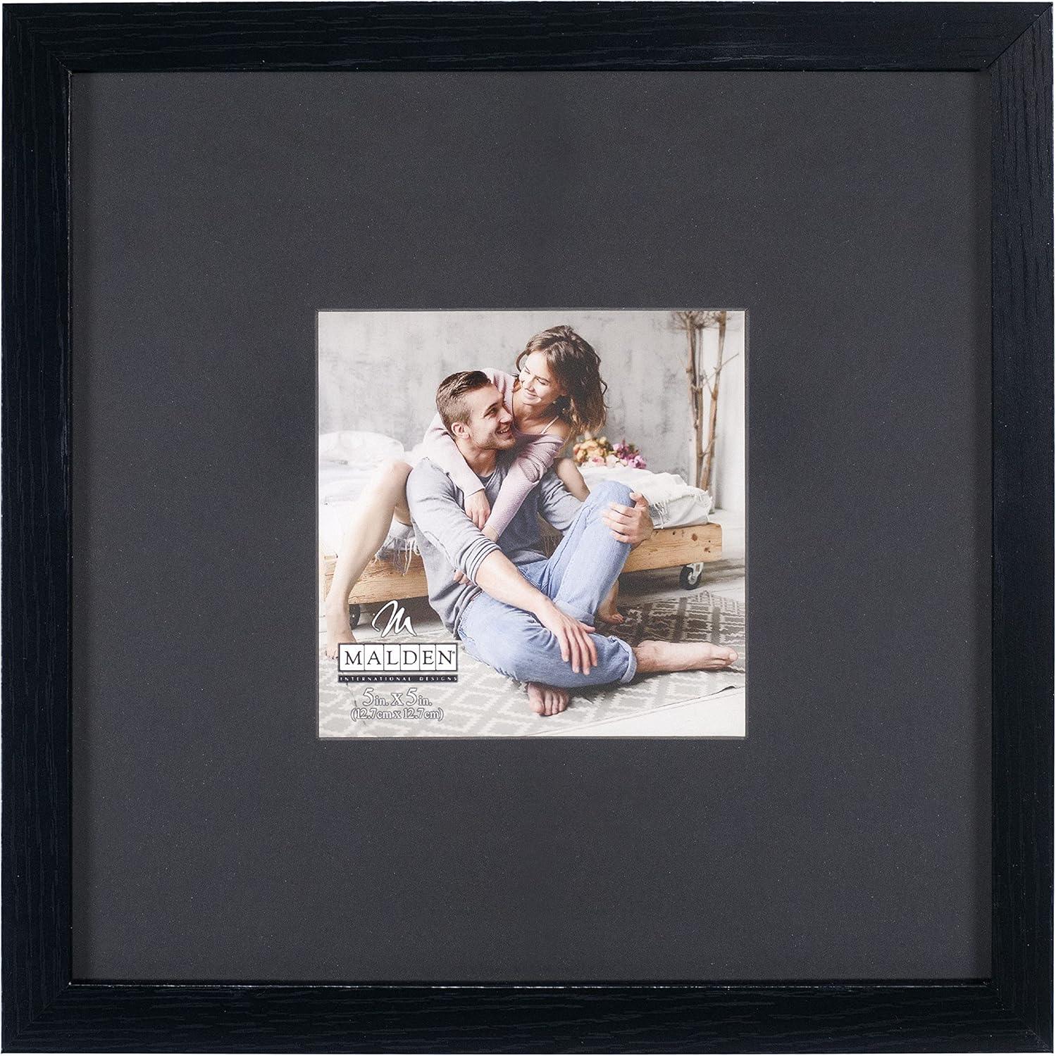 Malden 10x10 Matted to 5x5 Black Wall Picture Frame at PROCAM | procam.com