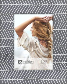 Malden Chevron - Gray & White 5X7 Frame