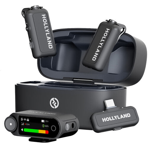 Hollyland LARK MAX 2 Combo 2-People Wireless Microphone System for Cameras and Mobile Devices (Space Gray, 2.4 GHz)