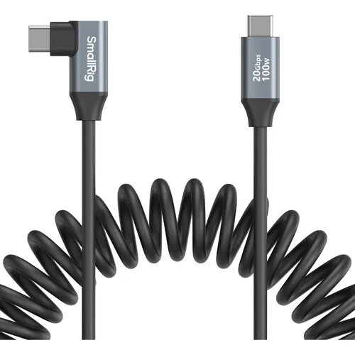 SmallRig USB-C Straight-to-Right Angled Coiled Data Cable (13.8") at PROCAM | procam.com