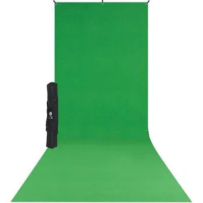 * OPEN BOX EXCELLENT * Westcott X-Drop Wrinkle-Resistant Backdrop Kit - Chroma-Key Green Sweep (5' x 12') at PROCAM | procam.com