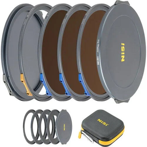 NiSi JetMag Pro Filmmaker Kit 82MAG Magnetic Filter Kit (FS ND 2 Stop, FS ND 3 Stop, FS ND 4 Stop, Black Mist 1/8, 67mm/72mm/77mm/82mm Adaptors, Two Front Caps, Back Cap, Caddy Pouch) at PROCAM | procam.com