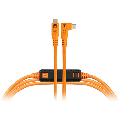 Tether Tools TetherPro Optima USB-C to Right Angle USB-C Cable - 15' (Orange)