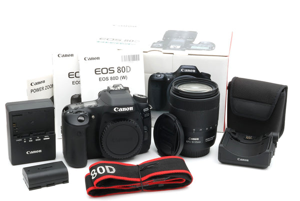 * USED * Canon EOS 80D Camera SHUTTER 3982 with Canon EF-S 18-135mm f/3.5-5.6 IS USM Lens and PZ-E1 PowerZoom