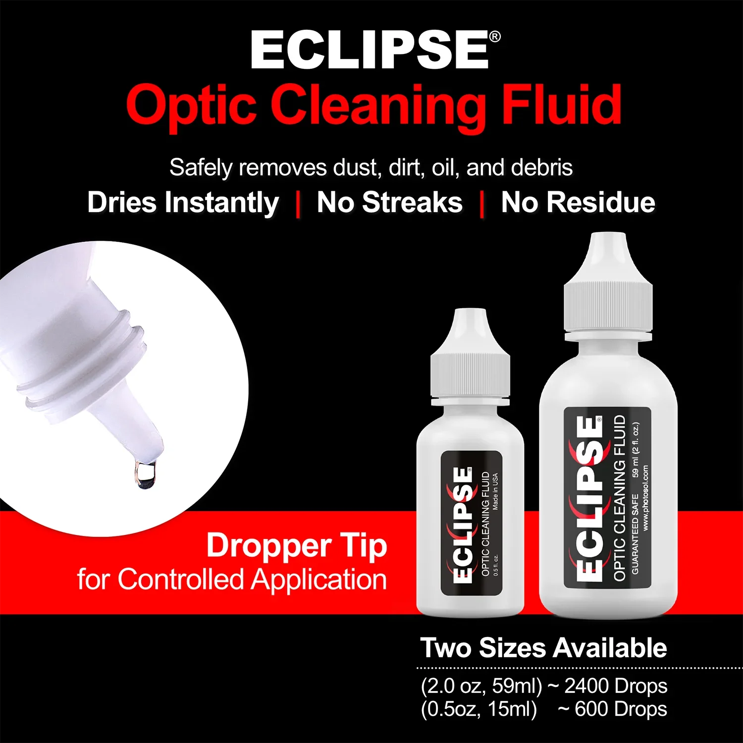 Photographic Solutions ECS Eclipse Optic Sensor Cleaning Solution - 1/2 oz. (15 ML) at PROCAM | procam.com