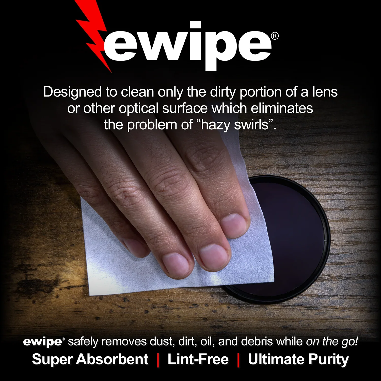 Photographic Solutions E-Wipe Pre-Moistened Optic Pads (24-Pack) at PROCAM | procam.com