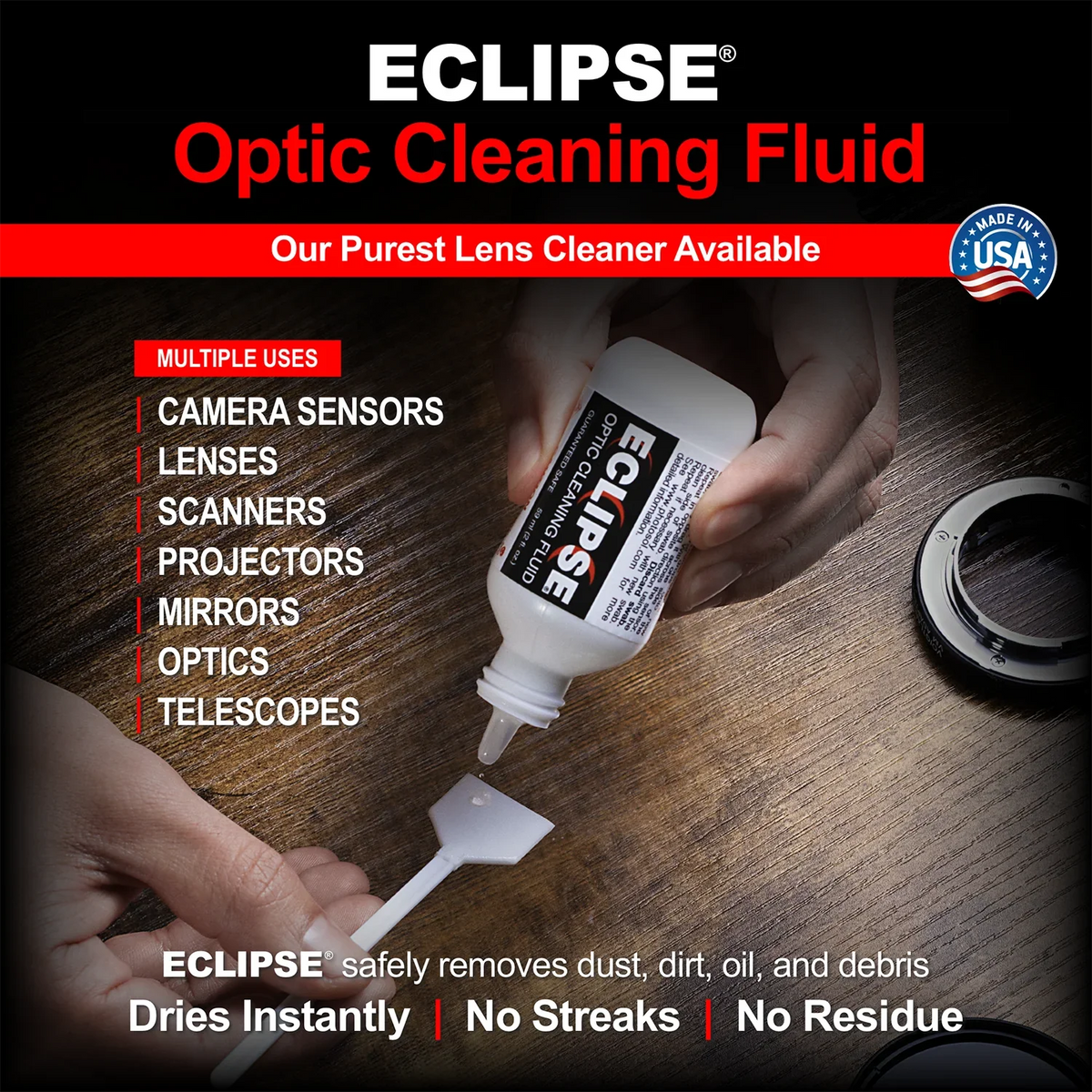 Photographic Solutions Sensor Cleaning Swab Kit (6 x 24mm Type 3 Swabs, Eclipse Solution) - For Full-Frame Sensors at PROCAM | procam.com