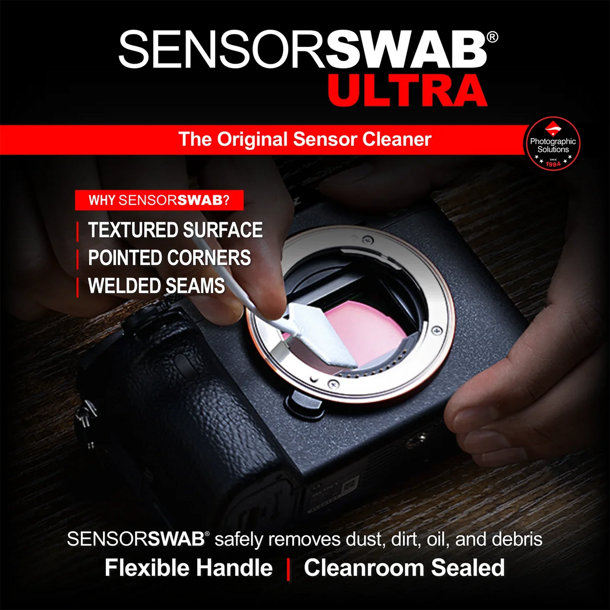 Photographic Solutions Sensor Cleaning Swab Kit (6 x 24mm Type 3 Swabs, Eclipse Solution) - For Full-Frame Sensors at PROCAM | procam.com