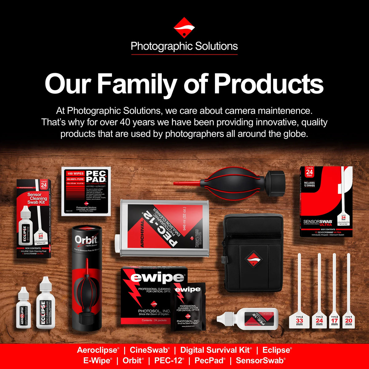 Photographic Solutions Sensor Cleaning Swab Kit (6 x 24mm Type 3 Swabs, Eclipse Solution) - For Full-Frame Sensors at PROCAM | procam.com