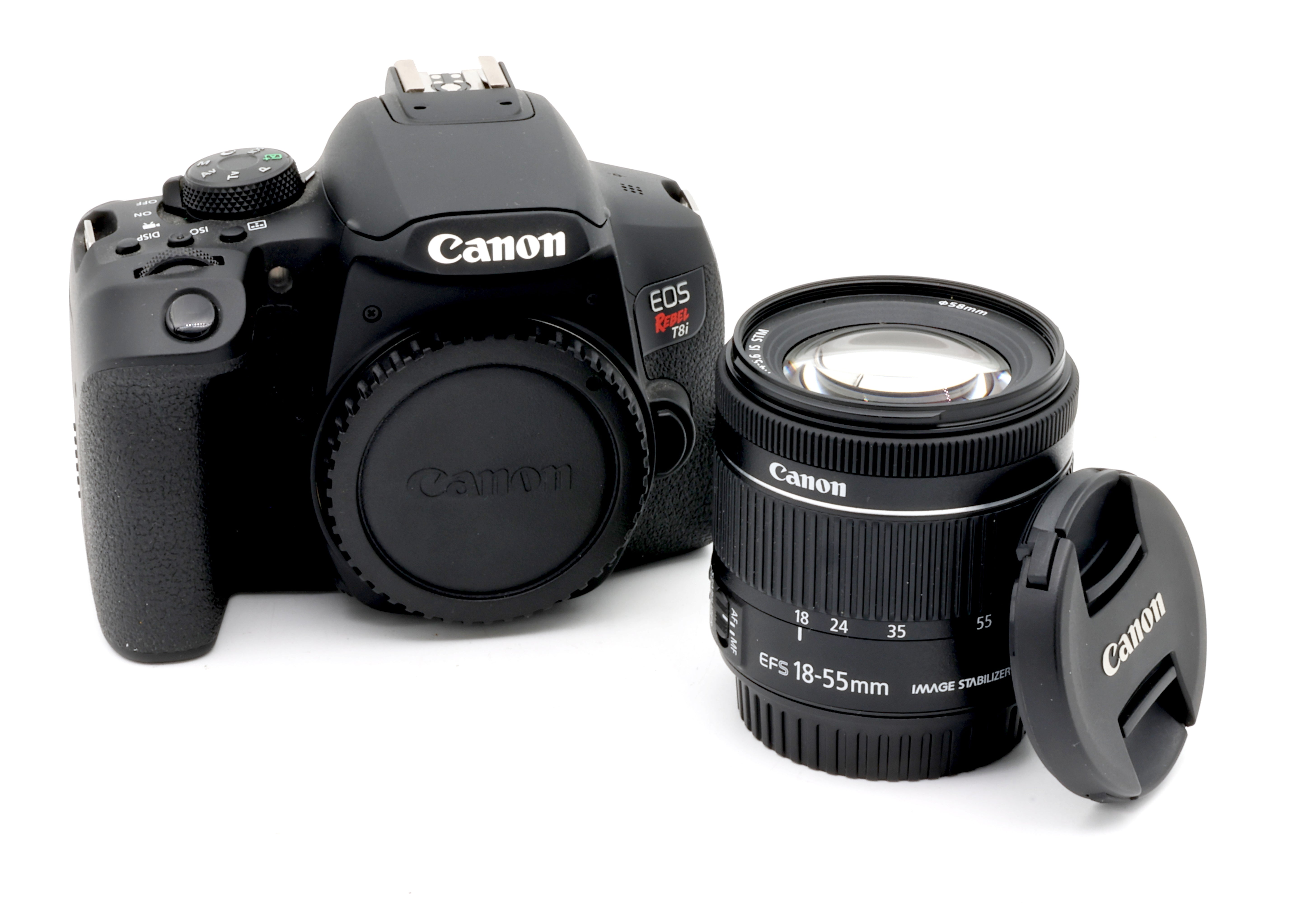 * USED * Canon EOS Rebel T8i DSLR Camera SHUTTER ≤ 3000 with Canon EF-S 18-55mm f/4-5.6 IS STM Lens