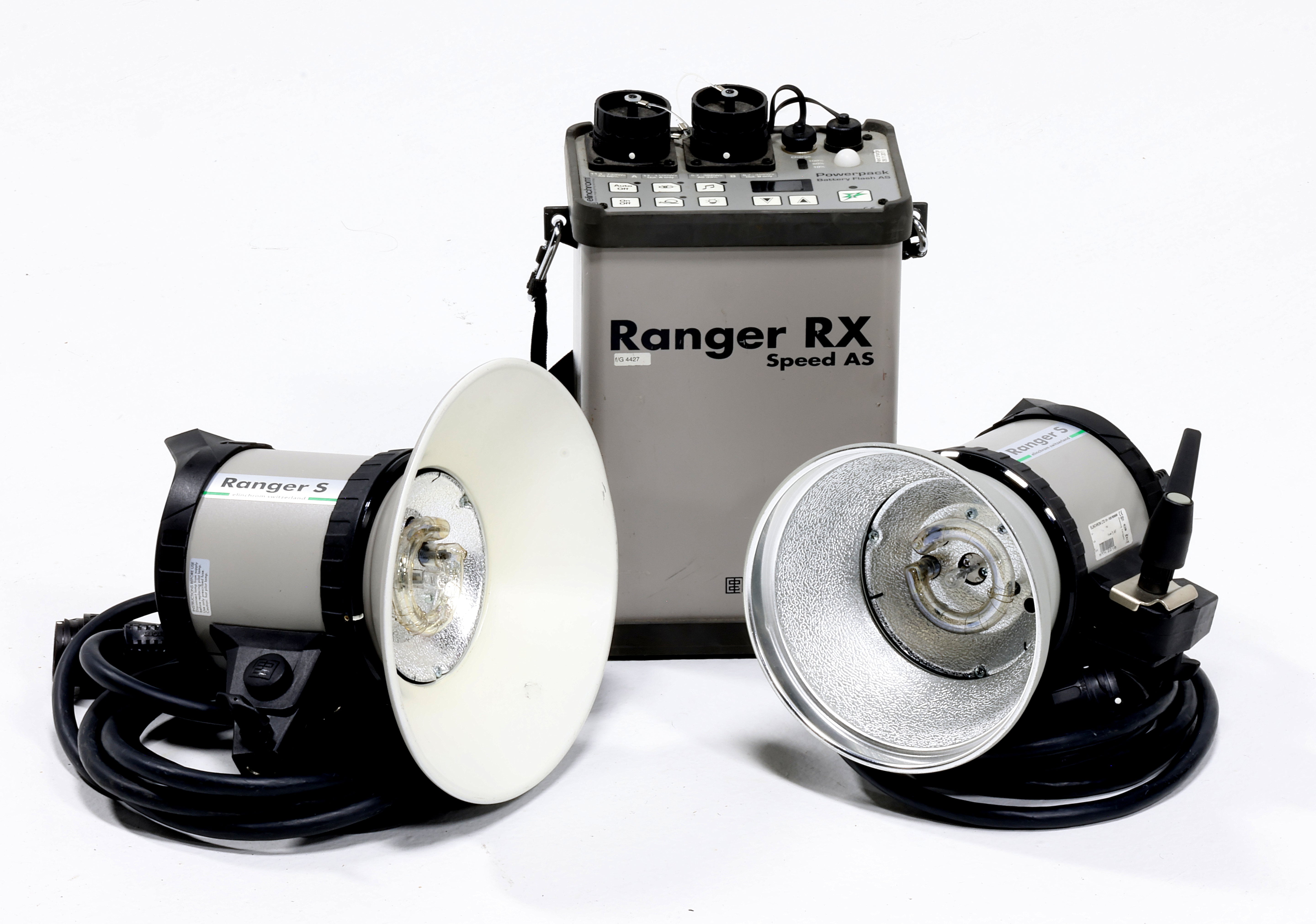 * USED * Elinchrom Ranger RX Speed AS Battery Power Pack with Two Ranger S Flash Heads