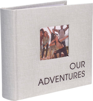 Malden Photo Album 1-Up Our Adventures Gray Fabric at PROCAM | procam.com