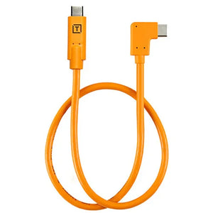 Tether Tools TetherPro USB-C to Right Angle USB-C Pigtail Cable - 20" (Orange) at PROCAM | procam.com