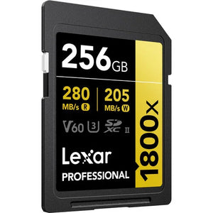 Lexar Professional 1800x UHS-II SDXC Memory Card (GOLD Series) - 256GB (2-Pack) at PROCAM | procam.com