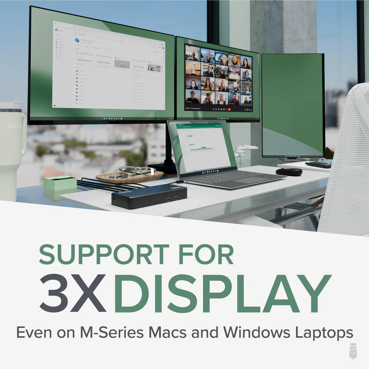 Plugable USB-C Triple Display Docking Station w/ 100W PD Laptop Charging & 3 x HDMI