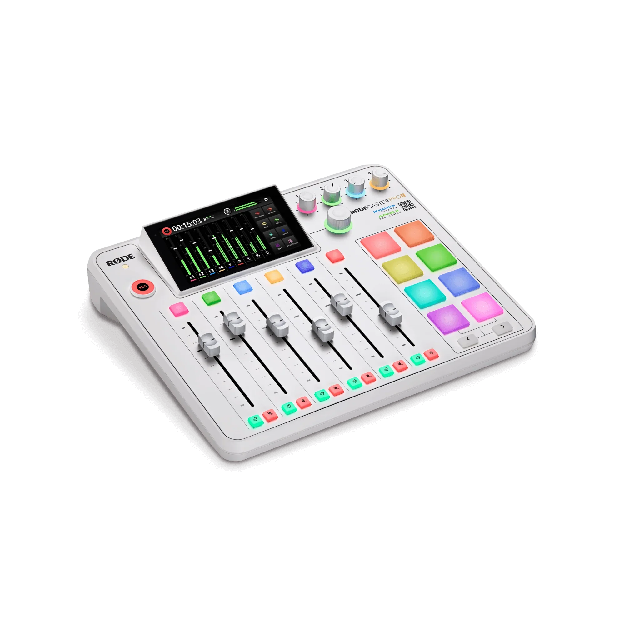 RODE RODECaster Pro II Integrated Audio Production Studio (White) at PROCAM | procam.com