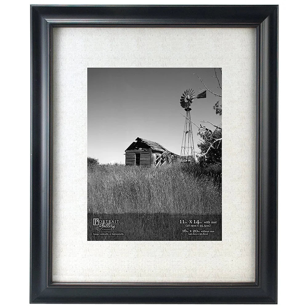 Malden International Designs Barnside Portrait Gallery Matted Picture Frame, 11x14/16x20, Black at PROCAM | procam.com