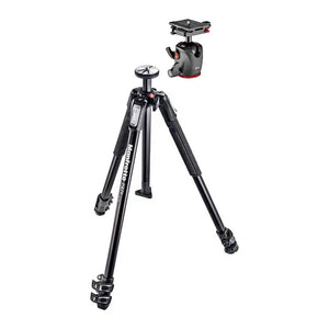 Manfrotto 055 Carbon Fiber 3-Section Tripod with Horizontal Column with XPRO Ball Head Kit at PROCAM | procam.com