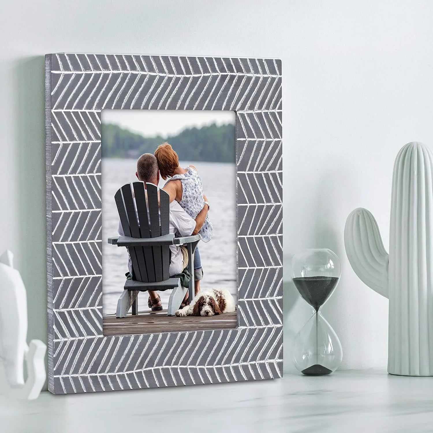 Malden Chevron - Gray & White 5X7 Frame at PROCAM | procam.com