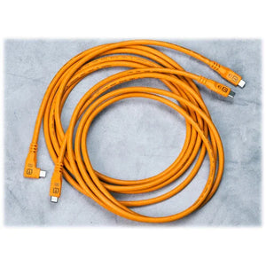 Tether Tools TetherPro Optima USB-C to Right Angle USB-C Cable - 10' (Orange) at PROCAM | procam.com