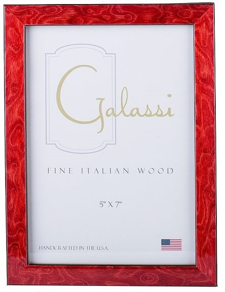 Galassi Italian Wood Photo Frame - Red Burl - 5x7