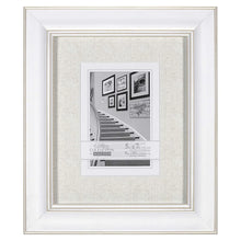 Malden International Designs 2136-57 Barnside Portrait Gallery Textured Mat Picture Frame, 5x7/8x10, White