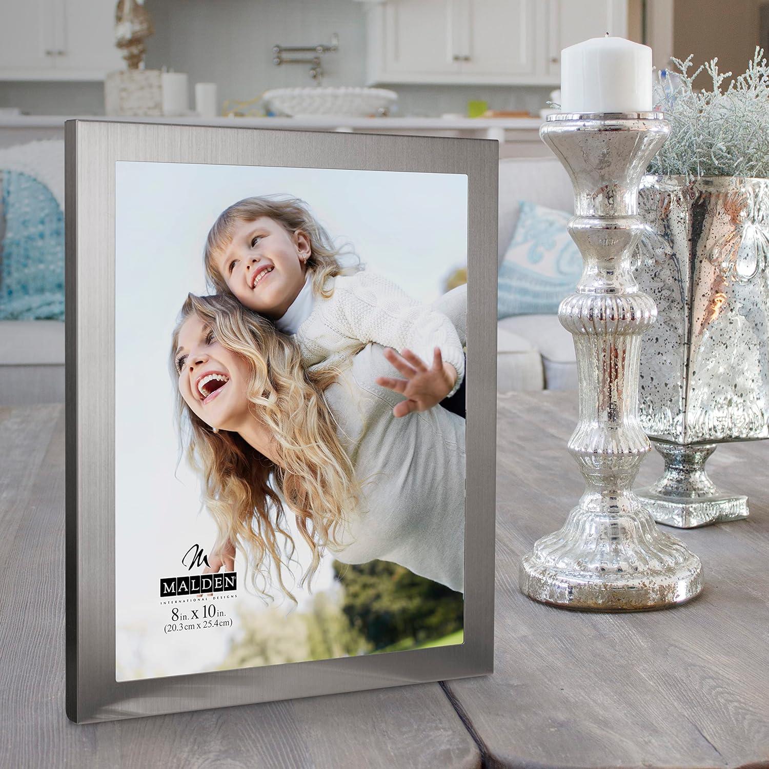 Malden 8 x10 Modern Metals Frame (Matte Silver) at PROCAM | procam.com