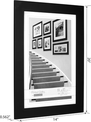 Malden 12x19 / 11x17 Manhattan Gallery Matted Frame (Black) at PROCAM | procam.com
